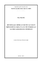 Mô phỏng quá trình lan truyền vật chất ô nhiễm dưới tác động của các yếu tố động lực tại vịnh cam ranh bằng mô hình số