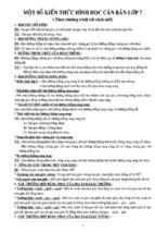 Một số kiến thức hình học căn bản lớp 7 ( theo chương trình cải cách mới)