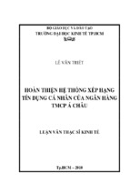 Hoàn thiện hệ thống xếp hạng tín dụng cá nhân của ngân hàng tmcp á châu