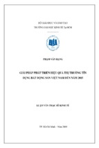 Giải pháp phát triển hiệu quả thị trường tín dụng bất động sản việt nam đến năm 2015