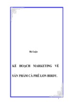 Kế hoạch marketing về sản phẩm cà phê lon birdy