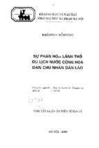 Sự phân hóa lãnh thổ du lịch nước công hòa dân chủ nhân dân lào