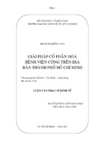 Giải pháp cổ phần hóa bệnh viện