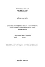 Luận văn thạc sĩ  quản trị quan hệ khách hàng tại ngân hàng nông nghiệp và phát triển nông thôn tỉnh kon tum