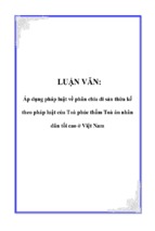 áp dụng pháp luật về phân chia di sản thừa kế theo pháp luật của toà phúc thẩm toà án nhân dân tối cao ở việt nam