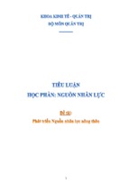 Một số giải pháp phát triển nguồn nhân lực nông thôn phục vụ sự nghiệp cnh hđh đất nƣớc