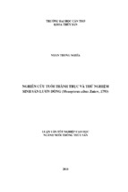 Nghiên cứu tuổi thành thục và thử nghiệm sinh sản lươn đồng (monopterus albus zuiew, 1793)