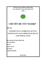 Giải pháp nâng cao hiệu quả sản xuất chanh mai sưu tại xã bình sơn, huyện lục nam, tỉnh bắc giang