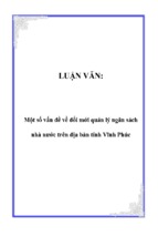 Một số vấn đề về đổi mới quản lý ngân sách nhà nước trên địa bàn tỉnh vĩnh phúc