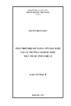 Phát triển đội ngũ giảng viên dạy nghề tại các trường cao đẳng nghề trực thuộc tỉnh nghệ an 