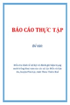 Báo cáo thực tập điều tra kinh tế xã hội và đánh giá hiện trạng nuôi trồng thủy sản của các xã lộc điền và lộc an huyện phú lộc tỉnh thừa thiên huế