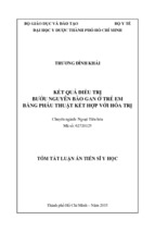 Kết quả điều trị bƣớu nguyên bào gan ở trẻ em bằng phẫu thuật kết hợp với hóa trị