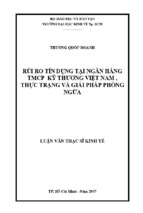 La08.033_rủi ro tín dụng tại ngân hàng tmcp kỹ thương việt nam , thực trạng và giải pháp phương ngừa