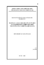 đề tài nghiên cứu luận cứ khoa học để chuyển dịch cơ cấu kinh tế nông nghiệp, nông thôn theo hướng công nghiệp hóa, hiện đại hóa