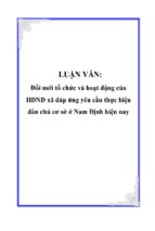 đổi mới tổ chức và hoạt động của hđnd xã đáp ứng yêu cầu thực hiện dân chủ cơ sở ở nam định hiện nay