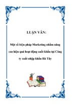 Một số biện pháp marketing nhằm nâng cao hiệu quả hoạt động xuất khẩu tại công ty xuất nhập khẩu hà tây