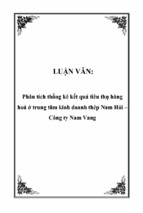 Phân tích thống kê kết quả tiêu thụ hàng hoá ở trung tâm kinh doanh thép nam hải – công ty nam vang