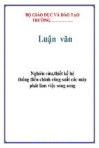 Nghiên cứu,thiết kế hệ thống điều chỉnh công suất các máy phát làm việc song song