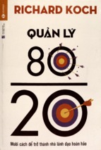 Quản lý 8020  mười cách để trở thành nhà lãnh đạo hoàn hảo  richard koch; hoài nam dịc