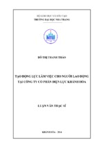 Tạo động lực làm việc cho người lao động tại công ty cổ phần điện lực khánh hòa