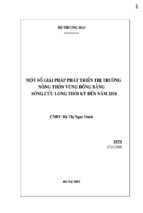 Một số giải pháp phát triển thị trường nông thôn vùng đồng bằng sông cửu long thời kỳ đến năm 2010   tài liệu, ebook, giáo trình