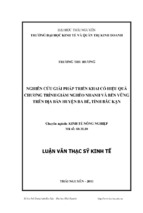 Nghiên cứu giải pháp triển khai có hiệu quả chương trình giảm nghèo nhanh và bền vững trên địa bàn huyện ba bể tỉnh bắc kạn