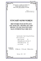 Sáng kiến kinh nghiệm một số biện pháp hướng dẫn học sinh lớp 1 trường tiểu học hoàng văn thụ giải toán qua mạng internet đạt hiệu quả