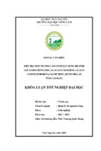 điều tra sinh trưởng làm cơ sở xây dựng mô hình sản lượng rừng keo lai (acacia mangium x acacia auriculiformis) trồng tại xã bế triều huyện hòa an tỉnh cao bằng