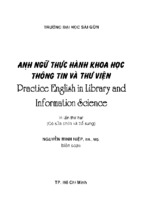 Sách anh ngữ thực hành khoa học thông tin và thư viện (nguyễn minh hiệp,ba.,ms.)