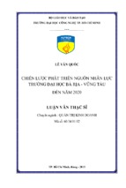 Chiến lược phát triển nguồn nhân lực trường đại học bà rịa vũng tàu đến năm 2020