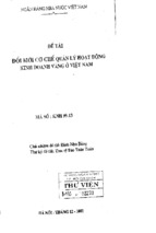 đổi mới cơ chế quản lý hoạt động kinh doanh vàng ở việt nam
