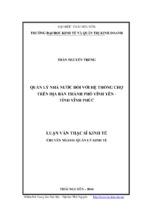 Quản lý nhà nước đối với hệ thống chợ trên địa bàn thành phố vĩnh yên tỉnh vĩnh phúc