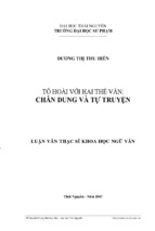 Luận văn thạc sĩ tô hoài với hai thể văn chân dung và tự truyện