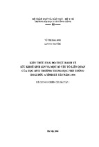 đề cương nghiên cứu  kiến thức   thái độ   thực hành về sức khoẻ sinh sản và một số yếu tố liên quan của học sinh trường trung học phổ thông hoài đức a tỉnh hà tây năm 2006