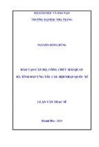 đào tạo cán bộ, công chức hải quan hà tĩnh đáp ứng yêu cầu hội nhập quốc tế