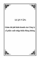 Giảm chi phí kinh doanh của công ty cổ phần xuất nhập khẩu hàng không