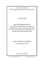 Một số giải pháp chủ yếu nhằm tăng cường công tác thu nợ tồn đọng bảo hiểm xã hội trên địa bàn huyện phù ninh tỉnh phú thọ