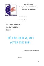 đề tài dịch vụ ott (over the top)