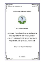 Phân tích tình hình sử dụng kháng sinh trên bệnh nhân thở máy tại khoa cấp cứu và hồi sức tích cực tim mạch viện tim mạch quốc gia việt nam