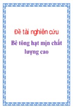 đề tài nghiên cứu bê tông hạt mịn chất lượng cao