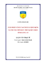 Giải pháp nâng cao chất lượng dịch vụ chi trả tiền hưu trí tại bưu điện tỉnh long an