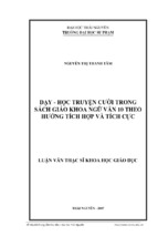 Luận văn thạc sĩ dạy  học truyện cười trong sách giáo khoa ngữ văn 10 theo hướng tích hợp và tích cực