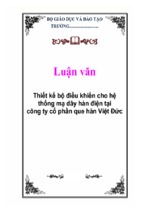 Thiết kế bộ điều khiển cho hệ thống mạ dây hàn điện tại công ty cổ phần que hàn việt đức