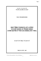 Luận văn thạc sĩ quá trình chuẩn bị lực lượng và khởi nghĩa vũ trang giành chính quyền ở tỉnh cao bằng 1941 1945