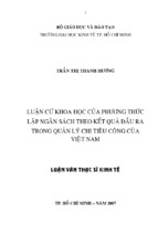 Luận cứ khoa học của phương thức lập ngân sách theo kết quả đầu ra