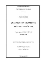 Luận văn thạc sĩ quan niệm văn chương của xuân diệu trước 1945