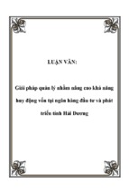 Giải pháp quản lý nhằm nâng cao khả năng huy động vốn tại ngân hàng đầu tư và phát triển tỉnh hải dương