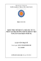 Khắc phục rủi ro của nhà đầu tư cá nhân tại thị trường chứng khoán việt nam (sàn giao dịch thành phố hồ chí minh)