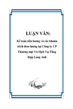 Kế toán tiền lương và các khoản trích theo lương tại công ty cp thuơng mại và dịch vụ tổng hợp long anh