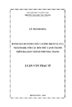 đánh giá so sánh chất lượng dịch vụ của maximark với các đối thủ cạnh tranh trên địa bàn thành phố nha trang